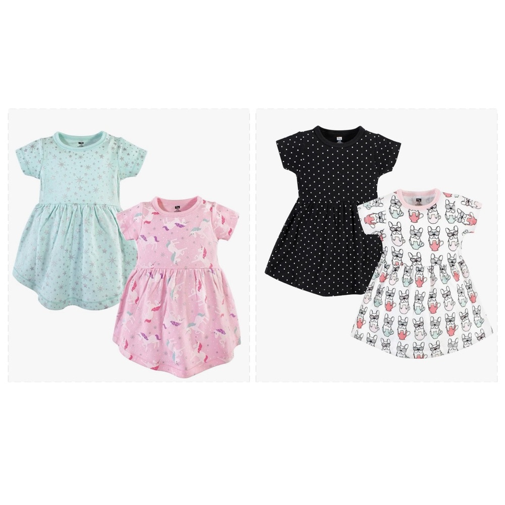 Hudson Baby Pastel and Polka Dot Dress Set